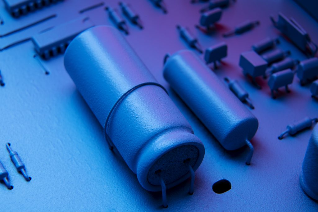 circuit board close up with different components